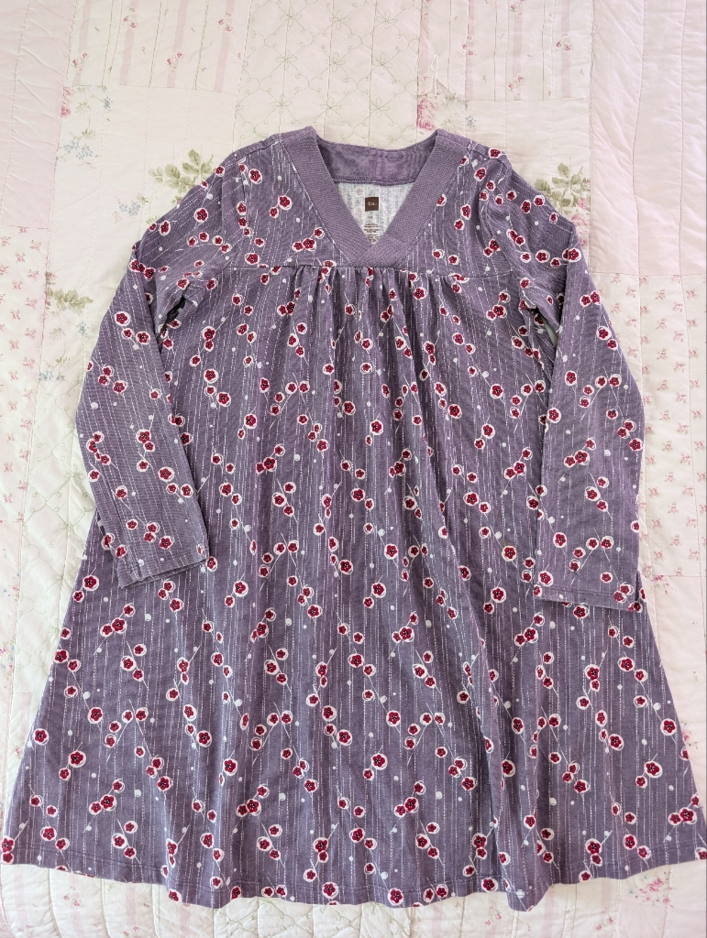 Purple Floral Tea Dress